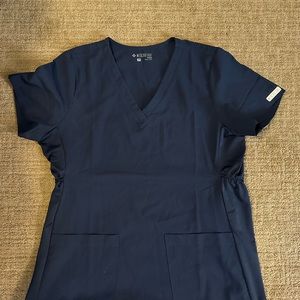 Maternity scrub top. Navy.